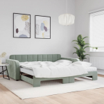 Diivanvoodi v&auml;ljat&otilde;mmatava osaga, helehall, 100x200 cm, samet