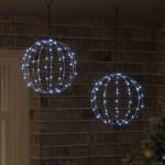 Pall 2 tk k&uuml;lm valge 30 x 30 x 32 cm metall 192 led-i