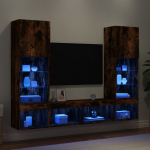 5-osaline telerikappide komplekt led-tuledega, suitsutatud tamm