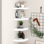 Nurgariiulid, 4 tk, valge, 25 x 25 x 3,8 cm mdf