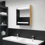 Led vannitoa peegelkapp, tamm, 50 x 14 x 60 cm