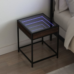 &Ouml;&ouml;kapp led-tuledega, pruun tamm, 40 x 40 x 51 cm