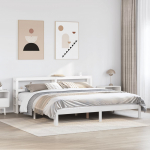 Voodiraam peatsiga ilma madratsita valge 200x200 cm