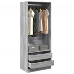Riidekapp, hall sonoma tamm, 80x50x200 cm, tehispuit