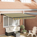 K&auml;igukohandatav varikatus roheline ja kollane 300x250 cm kangas