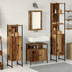 Vannitoa m&ouml;&ouml;bleset riiuliga uksega 4 pcs vana puit tehispuit