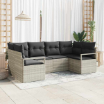 Diivanikomplekt padjaga 6 pcs helehall pol&uuml;rotang