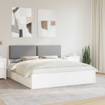 Voodiraam pehme peatoega peaga helehall 180 x 200 cm tahke m&auml;nd