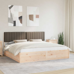Voodiraam pehme peatoega pruunikashall 200 x 200 cm tahke m&auml;nd