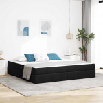 Voodi hoiukohaga ja madratsiga must 200 x 200 cm pol&uuml;ester