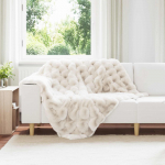 Valej&otilde;hvikaristu tekk valge 130 x 150 cm pol&uuml;ester