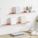 Seinariiul riiuliga ladustamisega 2 pcs roosa 80 x 9 x 2,5 cm