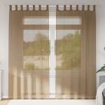 Aasadega voilee kardinad 2 tk, helepruunid, 140 x 245 cm
