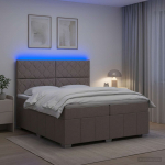 Led kastivoodiga madrats pruunikashall 200 x 200 cm kangas