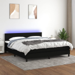 Kontinentaalvoodi madrats ja led, must, 160x200 cm, kangas
