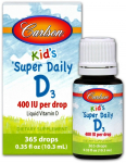 Carlson Labs laste superp&auml;evane D3-vitamiin, 400 R&Uuml; - 10 ml.