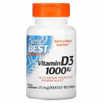 Doctor's Best D3-vitamiin, 1000 R&Uuml; - 180 kapslit