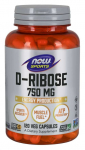 NOW FOODS D-riboos - D-riboos 750 mg (120 kapslit)