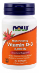 NOW Foods D3-vitamiin, 2000 R&Uuml; - 30 kapslit