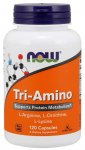 NOW FOODS Tri-Amino - L-arginiin + L-ornitiin + L-l&uuml;siin (120 kapslit).