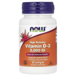 NOW Foods D3-vitamiin, 5000 R&Uuml; - 30 kapslit