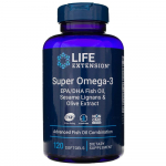 Life Extension Super Omega-3 EPA/DHA seesamilignaanide ja oliiviekstraktiga - 120 pehmet kapslit