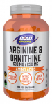 NOW FOODS Arginiin 500 mg + Ornitiin 250 mg (250 kapslit).
