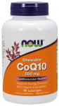 NOW Foods CoQ10 letsitiini ja E-vitamiiniga, 200 mg (n&auml;rimistabletid) - 90 pastilli