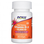 Now Foods D3-vitamiin 250 mcg (10 000 R&Uuml;) - 240 pehmet kapslit