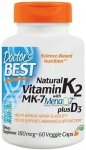 DOCTOR'S BEST K2, MK7 ja D3-vitamiin (60 kapslit)
