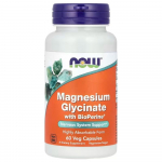 Now Foods Magneesiumgl&uuml;tsinaat 100 mg koos BioPerine'iga - 60 kapslit