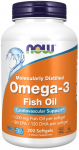 NOW Foods Omega-3 kala&otilde;li, molekulaarselt destilleeritud - 200 kapslit