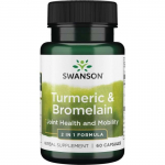 SWANSON t&auml;isspektriga kurkum ja bromelain (60 kapslit).
