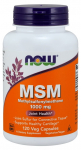 NOW Foods MSM met&uuml;&uuml;lsulfon&uuml;&uuml;lmetaan, 1000 mg - 120 kapslit