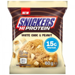 "Snickers White Hi-Protein Cookie", valguk&uuml;psis, valge &scaron;okolaad ja maap&auml;hklid - 60g