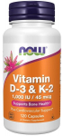 NOW Foods D-3 ja K-2 vitamiin - 120 kapslit