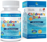 Nordic Naturals laste DHA, 250 mg oomega-3 maasika maitsega - 90 kapslit