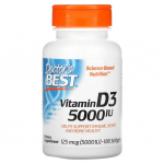 Doctor's Best D3-vitamiin, 5000 R&Uuml; - 180 kapslit