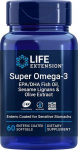 Life Extension Super Omega-3 EPA/DHA seesamilignaanide ja oliiviekstraktiga - 60 enterokattega pehmet kapslit
