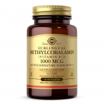 SOLGAR keelealune met&uuml;&uuml;lkobalamiin (vitamiin B12) 1000 mcg (60 tabletti).