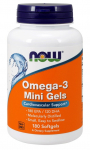 NOW Foods Omega-3 minigeelid - 180 kapslit