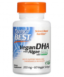 Doctor's Best vegan DHA vetikatest, 200 mg - 60 kapslit