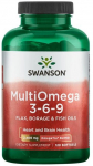 Swanson MultiOmega 3-6-9 - linaseemne-, kurgirohu- ja kala&otilde;lid - 120 kapslit