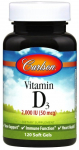 Carlson Labs vitamiin D3, 2000 R&Uuml; - 120 kapslit
