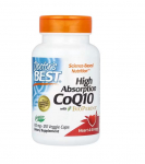 DOCTOR'S BEST koens&uuml;&uuml;m Q10 100 mg ja piperiin BioPerine - vegan (120 kapslit).
