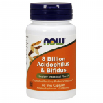 NOW FOODS 8 miljardit atsidofiilset ja bifidobakterit - probiootikumid (60 kapslit).