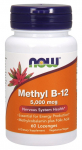 NOW Foods Met&uuml;&uuml;l B-12 foolhappega, 5000mcg - 60 pastilli