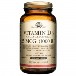 Solgar D3-vitamiin 25 mcg (1000 R&Uuml;) &ndash; 250 pehmet geeli