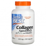 Doctor's Best kollageenit&uuml;&uuml;bid 1 ja 3 koos Peptani ja C-vitamiiniga, 500 mg - 240 kapslit