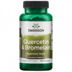 SWANSON Quercetin & Bromelain - kvertsetiin + bromelaiin (100 kapslit).
